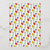 Little Wildflower 1st Birthday Folie Uitnodiging (Achterkant)