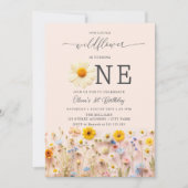 Little Wildflower 1st Birthday Invitation Kaart (Voorkant)