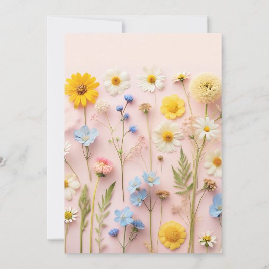 Little Wildflower 1st Birthday Invitation Kaart (Achterkant)