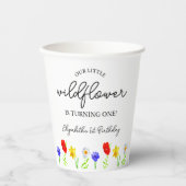 Little Wildflower 1st Birthday Papieren Bekers (Voorkant)