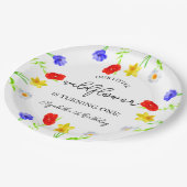 Little Wildflower 1st Birthday Papieren Bordje (Gekanteld)