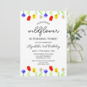 Little Wildflower 3rd Birthday Kaart (Staand voorkant)