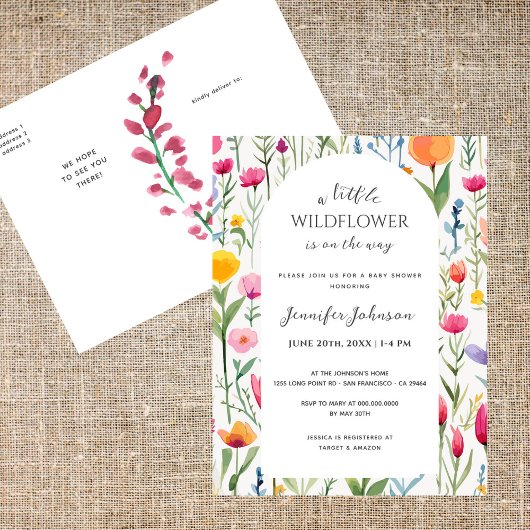 Little Wildflower Arch Baby shower Invitation Briefkaart