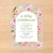 Little Wildflower Arch Garden baby shower arch Acryl Uitnodigingen (Voorkant)