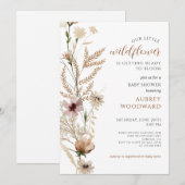 Little Wildflower Baby Baby shower Kaart (Voorkant / Achterkant)