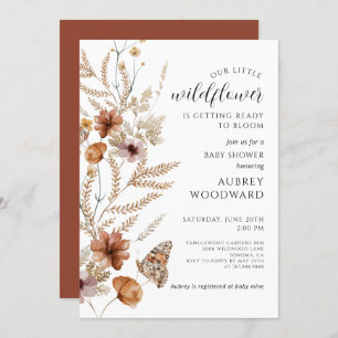 Little Wildflower Baby Bloom Baby shower Kaart