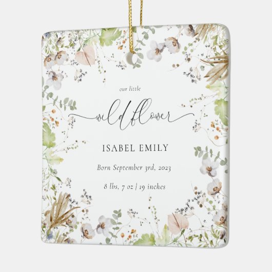 Little Wildflower Baby Eerste Kerstmis Keramisch Ornament (Links)