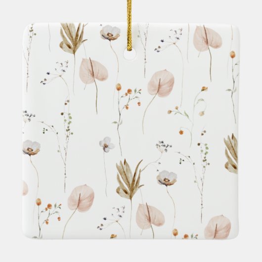 Little Wildflower Baby Eerste Kerstmis Keramisch Ornament (Achterkant)