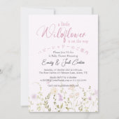 Little Wildflower Baby Meisje Douche Delicate Pink Kaart (Voorkant)