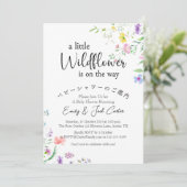 Little Wildflower Baby Meisje Douche Lente Bloemen Kaart (Staand voorkant)