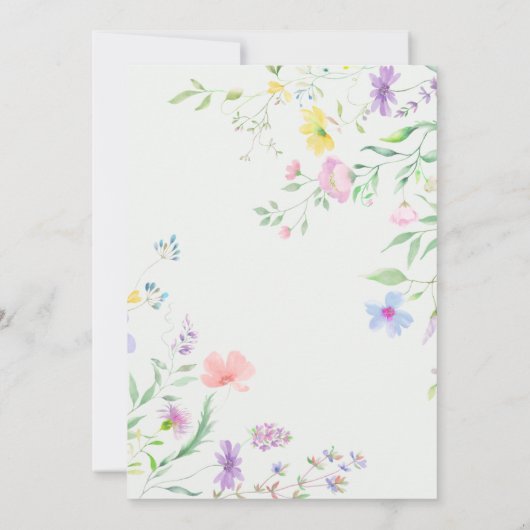 Little Wildflower Baby Meisje Douche Lente Bloemen Kaart (Achterkant)