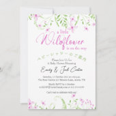 Little Wildflower Baby Meisje Douche Roze Bloem Kaart (Voorkant)