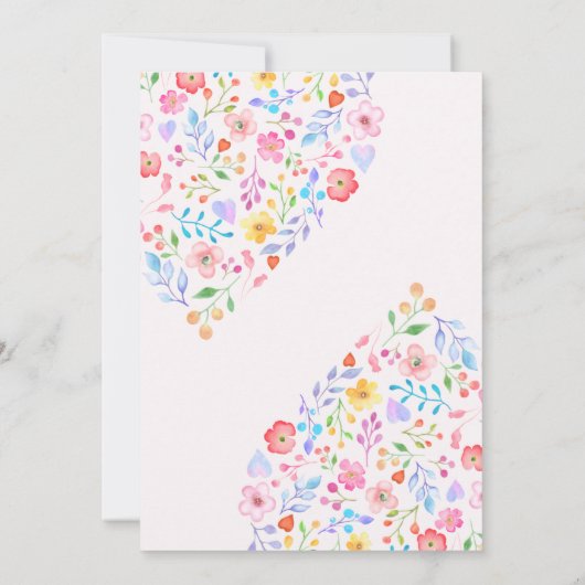 Little Wildflower Baby Meisje Douche Schattige Har Kaart (Achterkant)