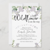 Little Wildflower Baby Meisje Douche Stoffig Paars Kaart (Voorkant)