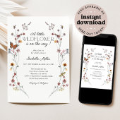 Little Wildflower Baby Meisje Douche Uitnodigingen