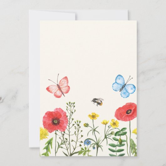 Little Wildflower Baby Meisje Douche Vlinder Schat Kaart (Achterkant)