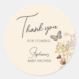 Little Wildflower Baby shower Bedankt Ronde Sticker