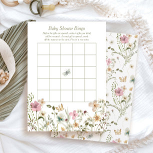 Little WildFlower Baby shower Bingo Game Kaart