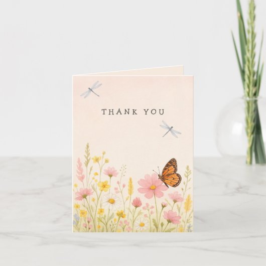 Little Wildflower Baby shower Dank je wel kaart (Voorkant)