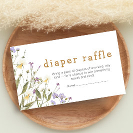 Little Wildflower Baby Shower Diaper Raffle Informatiekaartje