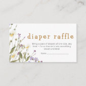 Little Wildflower Baby Shower Diaper Raffle Informatiekaartje (Voorkant)