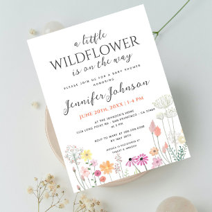 Little Wildflower Baby shower Invitation Briefkaar Briefkaart