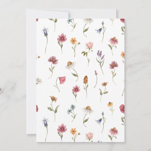 Little Wildflower Baby shower Invitation Kaart (Achterkant)