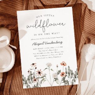 Little Wildflower Baby shower Invitation Kaart