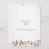 Little Wildflower Baby shower Invitation Kaart (Achterkant)
