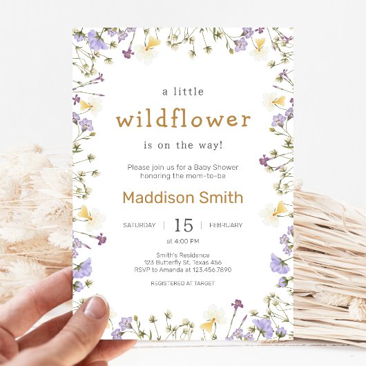 Little Wildflower Baby Shower Kaart
