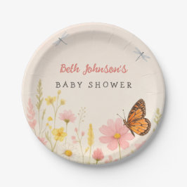Little Wildflower Baby shower Papier Borden Papieren Bordje
