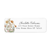 Little Wildflower Baby shower Return Address Label (Voorkant)