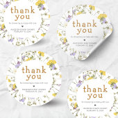 Little Wildflower Baby Shower Ronde Sticker