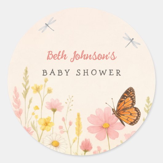 Little Wildflower Baby shower Stickers (Voorkant)