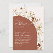 Little Wildflower Baby shower Terracotta Kaart (Voorkant)