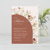 Little Wildflower Baby shower Terracotta Kaart (Staand voorkant)