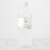 Little Wildflower Baby Shower Waterfles Etiket (Achterkant)