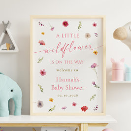 Little Wildflower Baby Shower Welcome Poster
