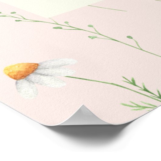 Little Wildflower Baby shower Welkom Poster teken (Hoek)