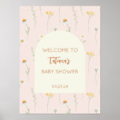Little Wildflower Baby shower Welkom Poster teken (Voorkant)