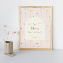 Little Wildflower Baby shower Welkom Poster teken