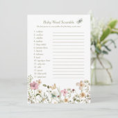 Little Wildflower Baby Word Scramble Game Kaart (Staand voorkant)