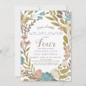 Little Wildflower Birthday Invitation Kaart (Voorkant)