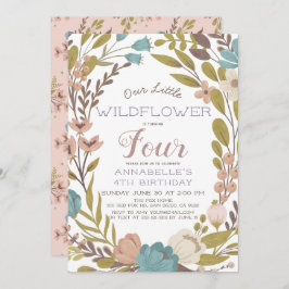 Little Wildflower Birthday Invitation Kaart
