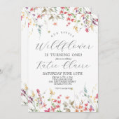 Little Wildflower Birthday Invitation Kaart (Voorkant / Achterkant)