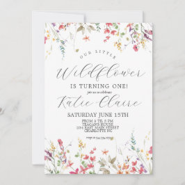 Little Wildflower Birthday Invitation Kaart