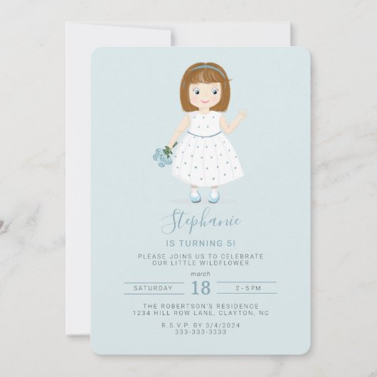 Little Wildflower Birthday Kaart (Voorkant)