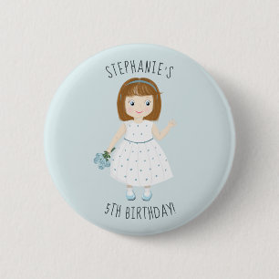 Little Wildflower Birthday Ronde Button 5,7 Cm