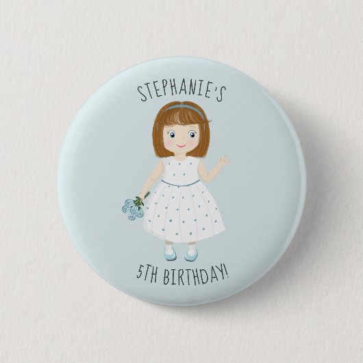 Little Wildflower Birthday Ronde Button 5,7 Cm (Voorkant)