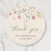 Little Wildflower Bloem 1e verjaardag Bedankjes Labels (Voorkant)